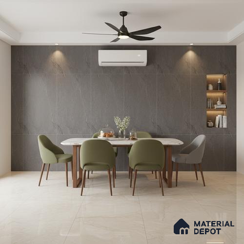 Punch Floor & Wall Tile TL 07900 D Bogota Grey 4 ft x 2 ft Matte Finish Endless Vitrified Tile - 9 mm  | 4 Random Designs | Suitable For living Room, Bedroom, Bathroom