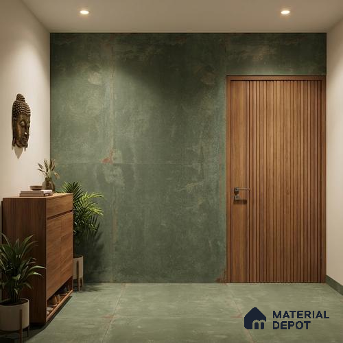Punch Floor & Wall Tile TL 07902 G Spoleto Green 4 ft x 2 ft Matte Finish Vitrified Tile - 9 mm | 6 Random Designs | Suitable For living Room, Bedroom, Bathroom