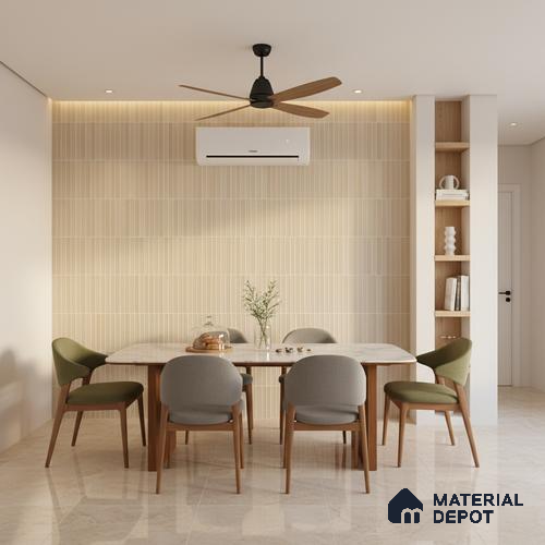 Punch Floor & Wall Tile TL 07946 F Warm Avorio Decor-2 4 ft x 2 ft Matte Finish Vitrified Tile - 9 mm | Suitable For living Room, Bedroom, Bathroom