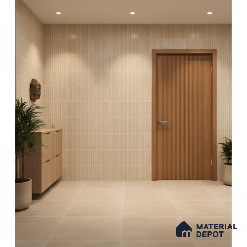 Punch Floor & Wall Tile TL 07946 F Warm Avorio Decor-2 4 ft x 2 ft Matte Finish  Vitrified Tile - 9 mm  | Suitable For living Room, Bedroom, Bathroom