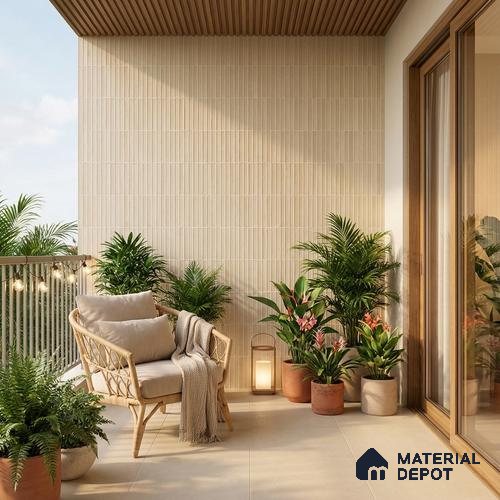 Punch Floor & Wall Tile TL 07946 F Warm Avorio Decor-2 4 ft x 2 ft Matte Finish Vitrified Tile - 9 mm | Suitable For living Room, Bedroom, Bathroom