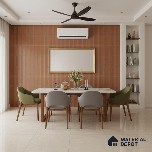 Punch Floor & Wall Tile TL 07946 O Warm Cotto Decor-2 4 ft x 2 ft Matte Finish Vitrified Tile - 9 mm | Suitable For living Room, Bedroom, Bathroom