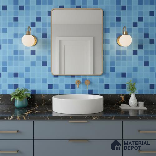 Mosaic Wall & Floor Tile TL 07985 Mono Cool 1 ft x 1 ft Ceramic Matte Finish - 7.5 mm | Suitable for Swimming Pool