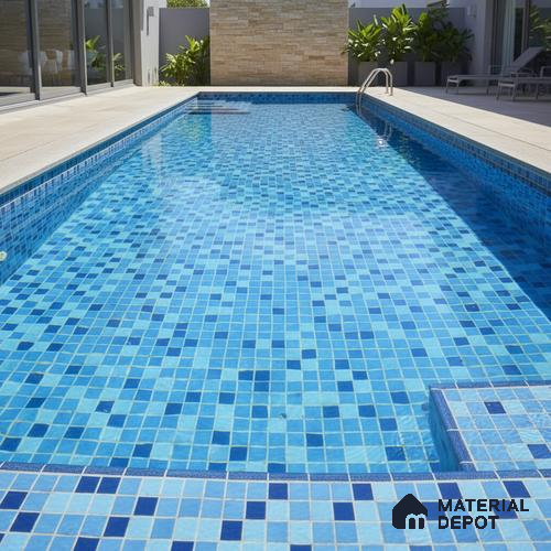 Mosaic Wall & Floor Tile TL 07985 Mono Cool 1 ft x 1 ft Ceramic Matte Finish - 7.5 mm | Suitable for Swimming Pool