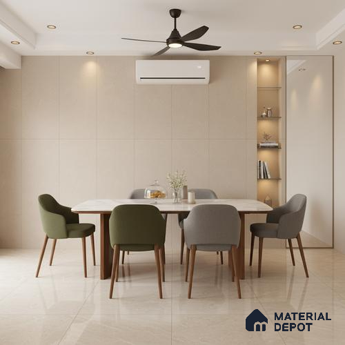 Punch Floor & Wall Tile TL 08031 Saga Beige 4 ft x 2 ft Matte Finish Vitrified Tile - 9 mm | Suitable For Living Room, Bedroom, Bathoom