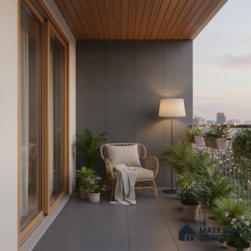 Punch Floor & Wall Tile TL 08031 G Saga Charcoal 4 ft x 2 ft Matte Finish Vitrified Tile - 9 mm | Suitable For Living Room, Bedroom, Bathoom