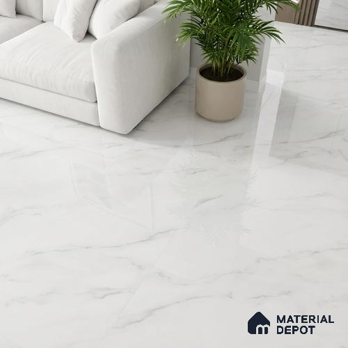 Marble Look Floor & Wall Tile TL 08090 Calacatta Michael 4 ft x 2 ft Vitrified Glossy Finish - 9 mm