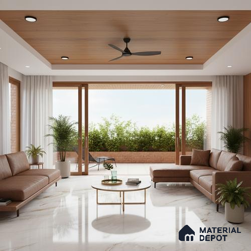 Endless Marble Floor & Wall Tile TL 08097 C Lorex White 6 ft x 4 ft Glossy Finish Vitrified Large Format Tile - 9 mm | 2 Random Design | Suitable For Living Room, Bedroom, Bathroom | Adhesive and Spacers Must be Used During Installation