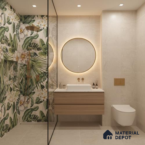 Tropical Wall Tile TL 08098 B Miles Bianco Decor 01 A 4 ft x 2 ft Vitrified Matte Finish - 9 mm
