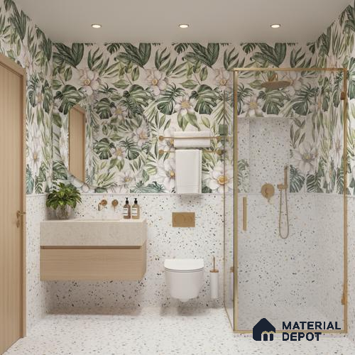Tropical Wall Tile TL 08098 C Miles Bianco Decor 01 B 4 ft x 2 ft Vitrified Matte Finish - 9 mm