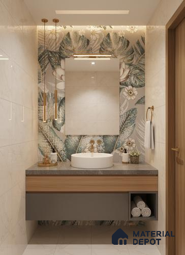 Tropical Wall Tile TL 08099 B Miles Verde Decor A 4 ft x 2 ft Vitrified Matte Finish - 9 mm