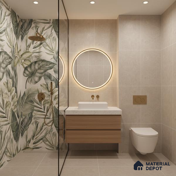 Tropical Wall Tile TL 08105 B Syria Olive Decor Endless 4 ft x 2 ft Vitrified Matte Finish - 9 mm | Random 4