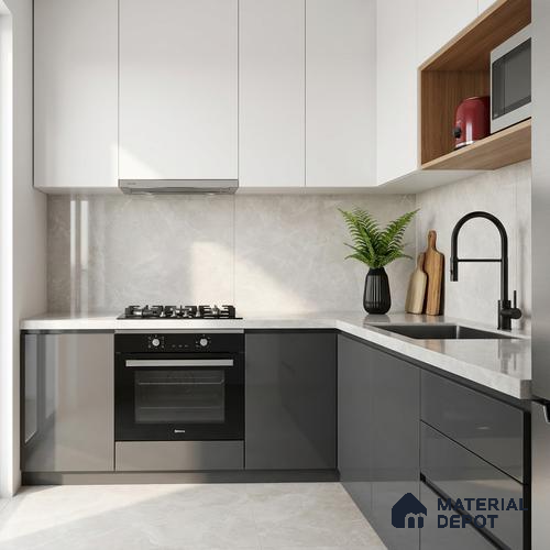 Marble Look Floor & Wall Tile TL 08113 Lublin Blanco 4 ft x 2 ft Vitrified Glossy Finish - 9 mm | Random 6