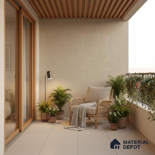 Punch Look Wall Tile TL 08124 B Moonstone Beige Decor 4 ft x 2 ft Vitrified Matte Finish - 9 mm | Random 4