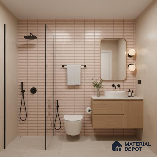 Faux Subway Look Wall Tile TL 08135 B Brich Bone 1 ft x 1 ft Ceramic Glossy Finish - 10 mm | Please Expect a Slight Variation of Pattern