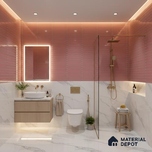 Faux Subway Look Wall Tile TL 08135 E Brich Mapel 1 ft x 1 ft Ceramic Glossy Finish - 10 mm | Please Expect a Slight Variation of Pattern