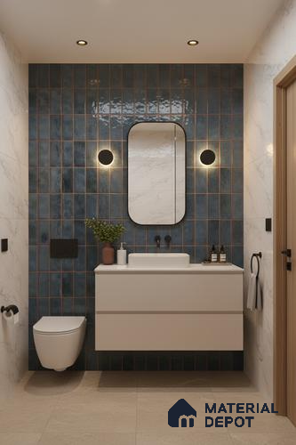 Faux Subway Look Wall Tile TL 08136 Florim Azure 1 ft x 1 ft Ceramic Glossy Finish - 10 mm | Please Expect a Slight Variation of Pattern