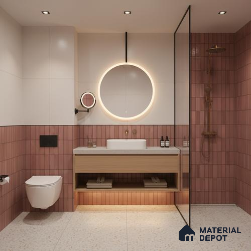 Faux Subway Look Wall Tile TL 08137 C G Arcos Maple 1 ft x 1 ft Ceramic Matte Finish - 10 mm | Please Expect a Slight Variation of Pattern