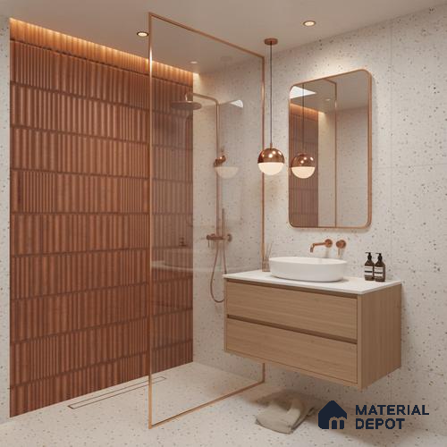 Faux Subway Look Wall Tile TL 08139 D Liberty Pink 1 ft x 1 ft Ceramic Matte Finish - 10 mm | Please Expect a Slight Variation of Pattern