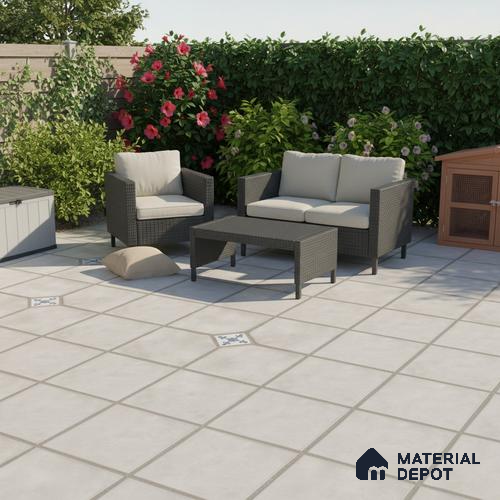 Parking Stone Floor Tile TL 08192 C Castle Ice 16 inch x 16 inch | Vitrified Anti Skid Matte Finish Heavy Duty Tile - 12 mm | Suitable For High Traffic Areas, Parking, Balcony | Pattern Alignment May Vary | 2-3 mm Spacer is Mandatory