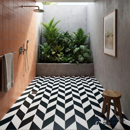 Parking Moroccan Floor Tile TL 08193 CH-5 16 inch x 16 inch | Vitrified Anti Skid Matte Finish Heavy Duty Tile - 12 mm | Suitable For High Traffic Areas, Parking, Balcony | Pattern Alignment May Vary | 2-3 mm Spacer is Mandatory