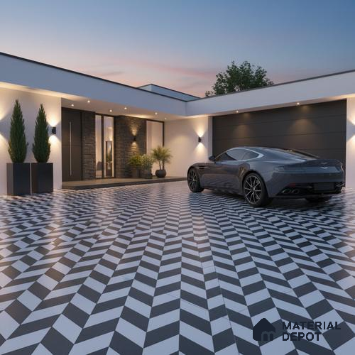 Parking Moroccan Floor Tile TL 08193 CH-5 16 inch x 16 inch | Vitrified Anti Skid Matte Finish Heavy Duty Tile - 12 mm | Suitable For High Traffic Areas, Parking, Balcony | Pattern Alignment May Vary | 2-3 mm Spacer is Mandatory