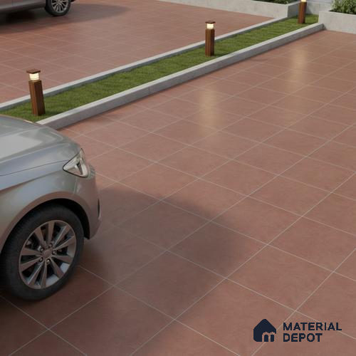 Parking Cement Floor Tile TL 08206 C Kottai Cotto 16 inch x 16 inch | Vitrified Anti Slip Matte Finish Heavy Duty Tile - 12 mm | Suitable For High Traffic Areas, Parking, Balcony | Pattern Alignment May Vary | 2-3 mm Spacer is Mandatory