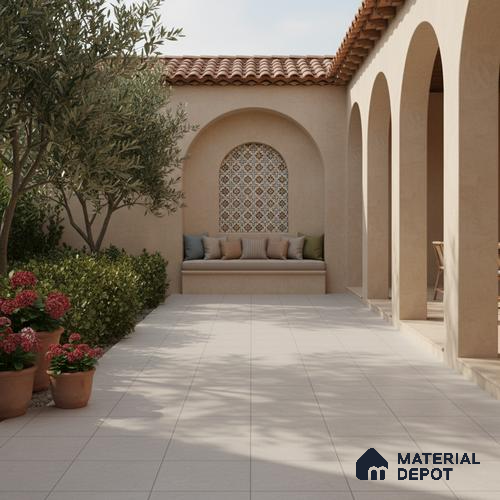 Parking Patterned Floor Tile TL 08206 F Kottai Gris Decor 16 inch x 16 inch | Vitrified Anti Slip Matte Finish Heavy Duty Tile - 12 mm | Suitable For High Traffic Areas, Parking, Balcony | Pattern Alignment May Vary | 2-3 mm Spacer is Mandatory