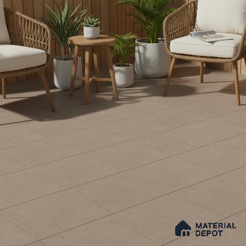 Plain Parking Floor Tile TL 08206 G Kottai Verde 16 inch x 16 inch | Vitrified Anti Slip Matte Finish Heavy Duty Tile - 12 mm | Suitable For High Traffic Areas, Parking, Balcony | Pattern Alignment May Vary | 2-3 mm Spacer is Mandatory