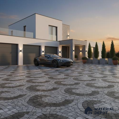 Parking Stone Floor Tile TL 08211 Stratos 16 inch x 16 inch | Vitrified Anti Slip Matte Finish Heavy Duty Tile - 12 mm | Suitable For High Traffic Areas, Parking, Balcony | Pattern Alignment May Vary | 2-3 mm Spacer is Mandatory