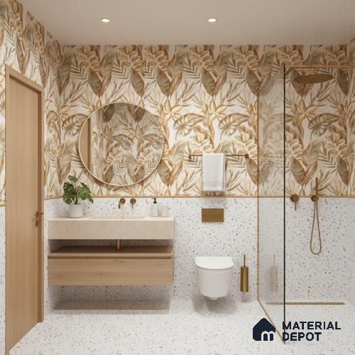 Terrazzo Wall & Floor Tile TL 08214 C Celeste Milk 2 ft x 2 ft Vitrified Matte Finish - 9 mm