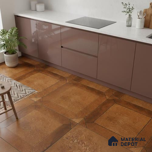 Stone Look Wall & Floor Tile TL 08216 Terra Cotta 2 ft x 2 ft Vitrified Matte Finish - 9 mm | Please Expect a Slight Variation of Pattern