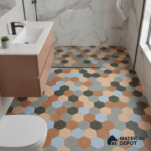 Patterned Look Parking Tile TL 08368  1 ft x 1 ft Vitrified Matte Finish - 8 mm | Please Expect a Slight Variation of Pattern