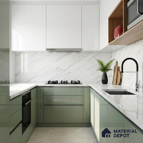 Marble Floor & Wall Tile TL 08442 Inspiro Blanco 4 ft x 2 ft Glossy Finish Vitrified Tile - 9 mm | Suitable for Living Room, Bedroom & Bathroom