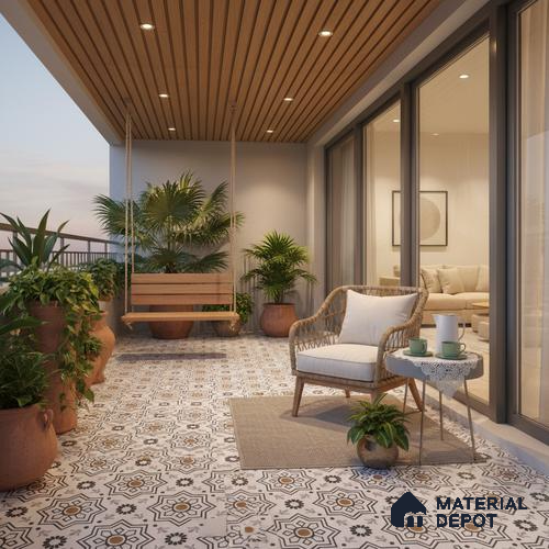 Moroccan Look Wall & Floor Tile TL 08461  2 ft x 2 ft Porcelain Matte Finish - 8 mm | Please Expect a Slight Variation of Pattern