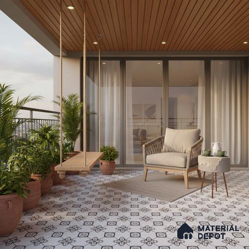 Moroccan Look Wall & Floor Tile TL 08462  2 ft x 2 ft Porcelain Matte Finish - 8 mm | Please Expect a Slight Variation of Pattern