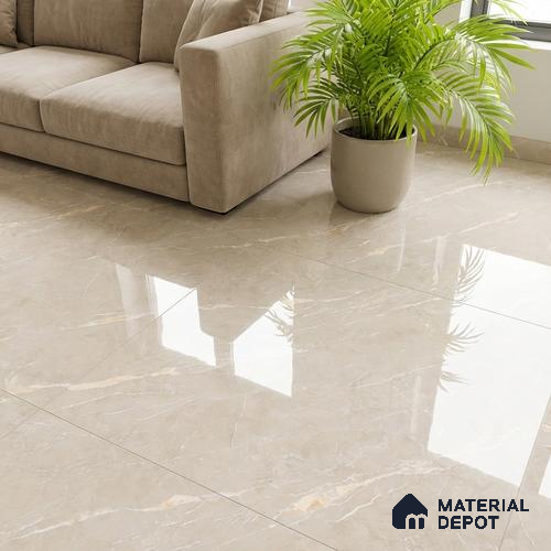 Marble Look TL 08496 Jaffiro Beige Endless 4 ft x 2 ft Vitrified Glossy Finish - 8 mm | Random 4