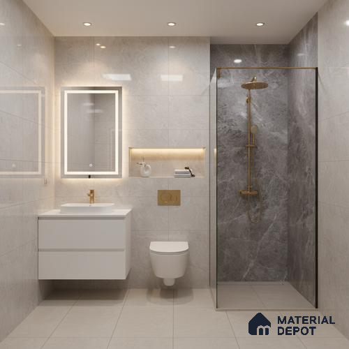 Marble Look TL 08498 Logger Gris 4 ft x 2 ft Vitrified Glossy Finish - 8 mm | Random 7