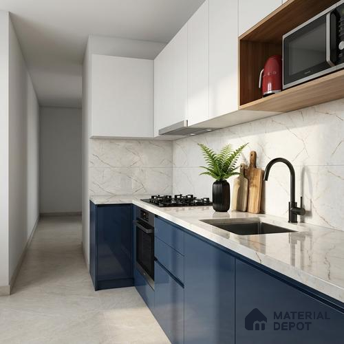 Marble Look TL 08521 Nayar Peach 4 ft x 2 ft Vitrified Glossy Finish - 8 mm | Random 3