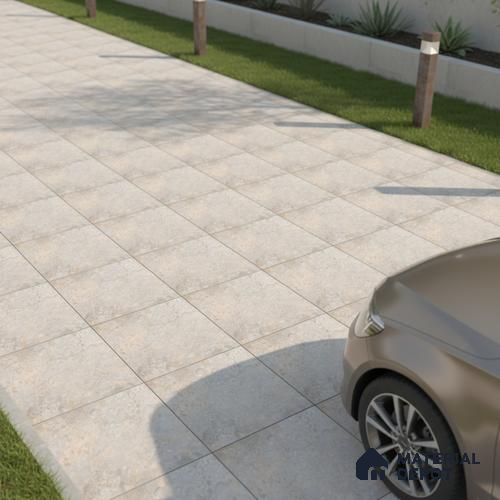 Stone Floor Tile TL 08551 Steel Mirage 16 x 16 inch Vitrified Matte Finish - 12 mm | Suitable For Parking, Balcony, Courtyard, Patio, Terrace | Pattern Alignment May Vary | 2-3 mm Spacer is Mandatory