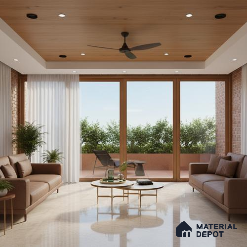 Marble Look Tile TL 08838 6 ft x 4 ft Glossy Finish Vitrified Tile - 9 mm | Adhesive and Spacers Must be Used During Installation