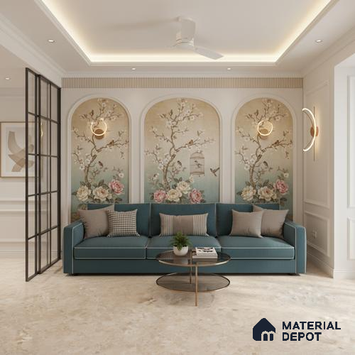 Marble Look Tile TL 08839 6 ft x 4 ft Matte Finish Vitrified Tile - 9 mm | Adhesive and Spacers Must be Used During Installation