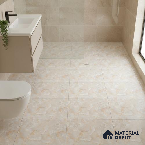 Marble Look Floor Tile TL 08840 D | Matte Finish 12 x 12 inch Ceramic Tile - 7 mm | Suitable For Kitchen, Bathroom, Bedroom & Office