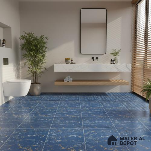 Marble Look Floor Tile TL 08857 D | Matte Finish 12 x 12 inch Ceramic Tile - 7 mm | Suitable For Kitchen, Bathroom, Bedroom & Office