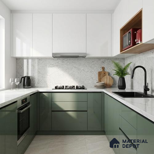 Stone Look Wall & Floor Tile TL 08882 | Glossy Finish 4 ft x 2 ft Vitrified Tile - 9 mm | Suitable For Kitchen, Bathroom, Bedroom & Office