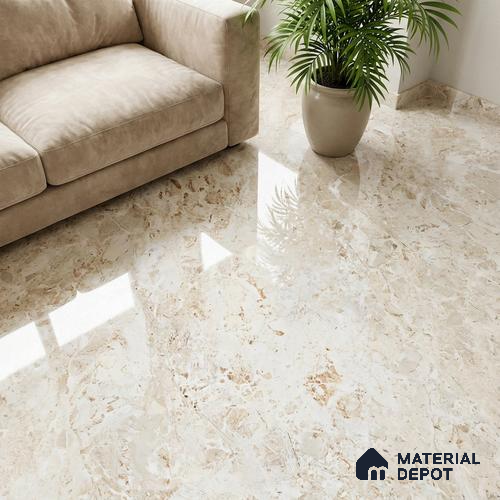 Marble Look Wall & Floor Tile TL 08885 | Glossy Finish 4 ft x 2 ft Vitrified Tile - 9 mm | Suitable For Kitchen, Bathroom, Bedroom & Office