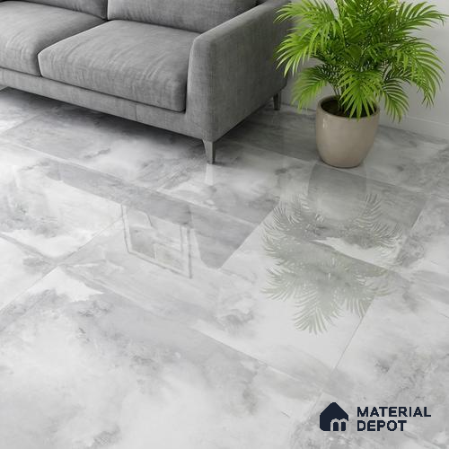 Stone Look Wall & Floor Tile TL 08887 | Glossy Finish 4 ft x 2 ft Vitrified Tile - 9 mm | Suitable For Kitchen, Bathroom, Bedroom & Office