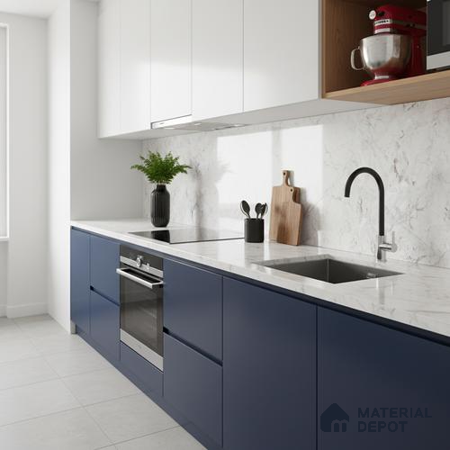 Marble Look Wall & Floor Tile TL 08889 | Glossy Finish 4 ft x 2 ft Vitrified Tile - 9 mm | Suitable For Kitchen, Bathroom, Bedroom & Office