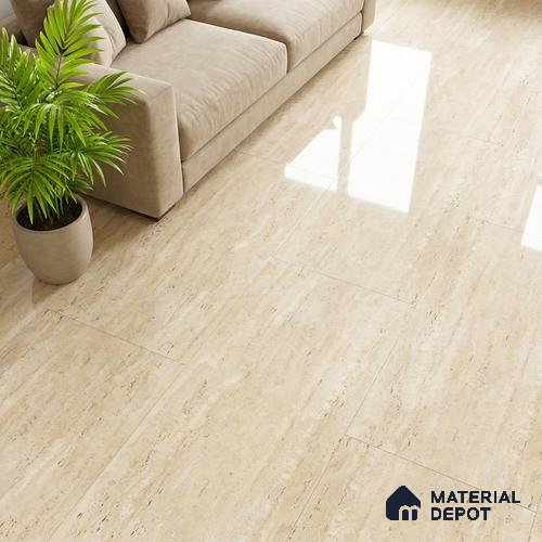 Stone Look Wall & Floor Tile TL 08894 | Glossy Finish 4 ft x 2 ft Vitrified Tile - 9 mm | Suitable For Kitchen, Bathroom, Bedroom & Office