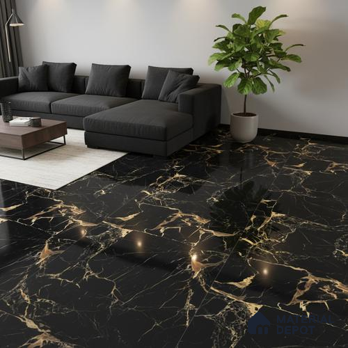 Marble Look Wall & Floor Tile TL 08900 | High Gloss Finish 4 ft x 2 ft Vitrified Tile - 9 mm | Suitable For Kitchen, Bathroom, Bedroom & Office